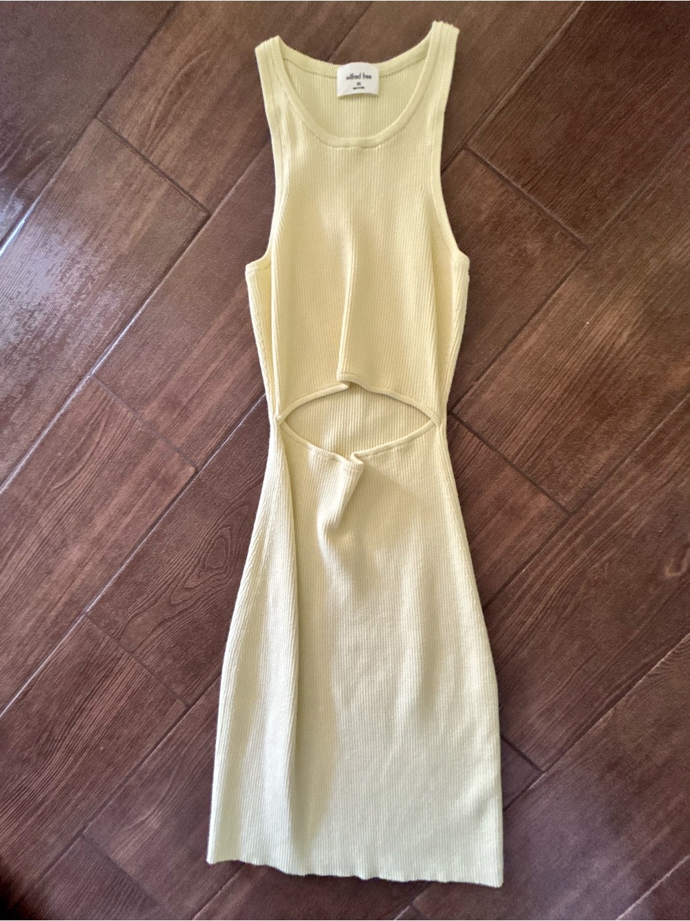 Wilfred Cut Out Mini Dress- Pale Yellow 2XS